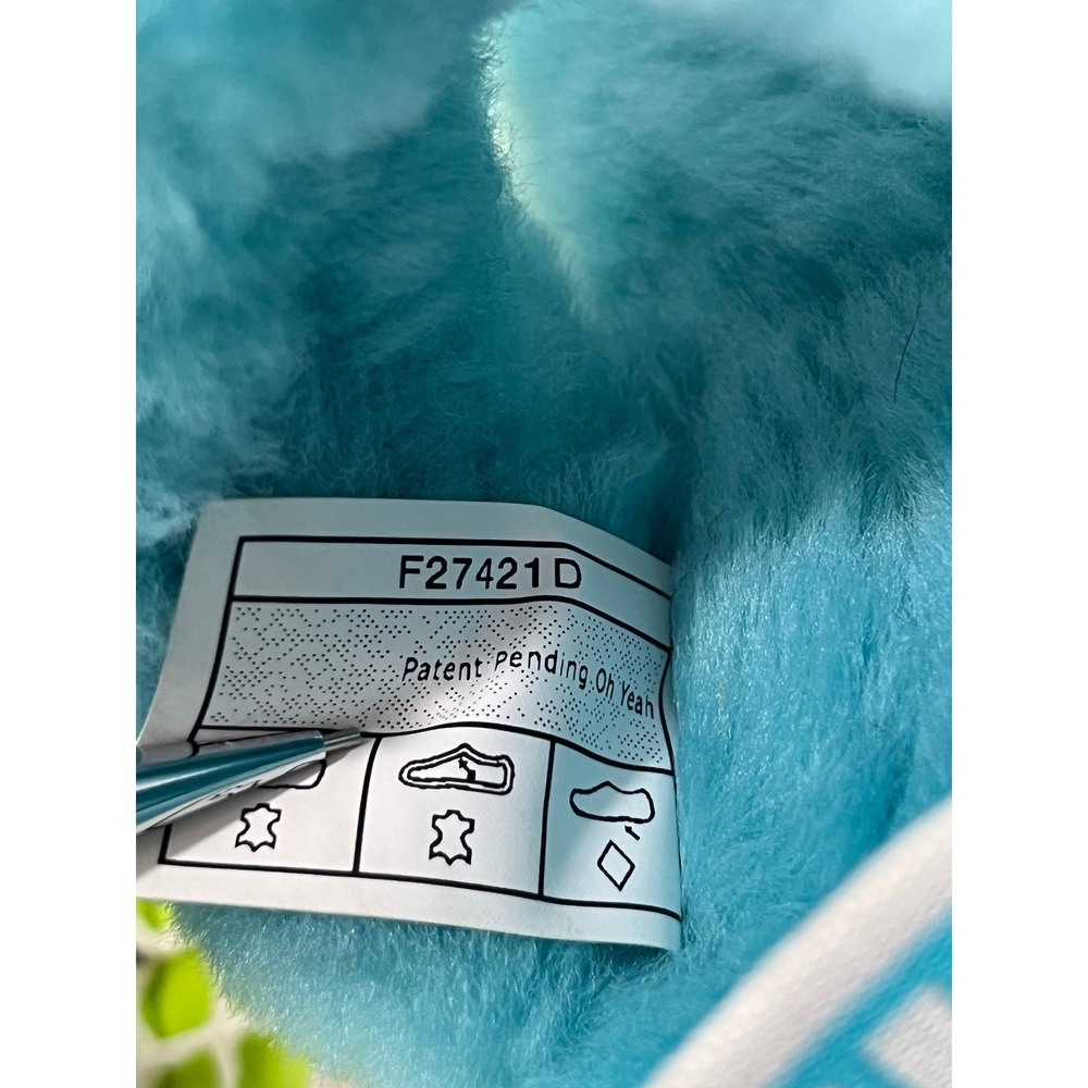 UGG Turquoise Blue Sheepskin Double Strap Slide Sandals Kids Size 4 - Picture 6 of 11